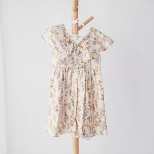 Zara girls RUFFLED SHIMMERY DRESS GOLDEN Sz 7